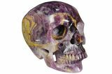 Realistic, Carved, Banded Fluorite Skull #111208-1